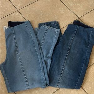 Time and Tru Women's Light and Dark Blue Jeggings Bundle